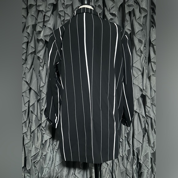 Worthington Suit blazer in black and white with stripes, size L - Picture 4 of 5
